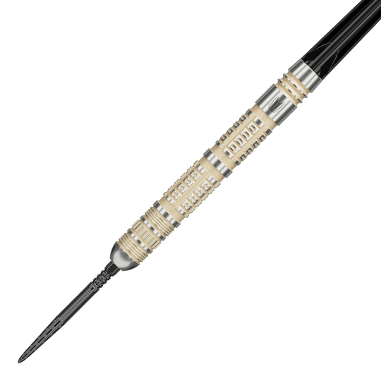 Freccette Target Dimitri Van Den Bergh 95K Swiss Point Steel Abgebildet ist das Produkt Target Dimitri Van Den Bergh 95K Swiss Point Steeldarts. Das Bild zeigt die Steeldarts aus einer bestimmten Perspektive.