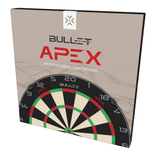 Bersaglio per freccette in acciaio Bullet Apex Abgebildet ist das Bullet Apex Steeldartboard. Das Produkt wird aus einer anderen Perspektive gezeigt.