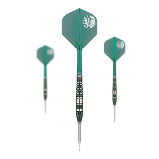 Freccette in acciaio Target Japan Prime Series PW GEN 3 Swiss Point - 23 g Das Bild zeigt ein Set der Target Japan Prime Series PW GEN 3 Swiss Point Steeldarts - 23g. Das Set beinhaltet mehrere hochwertige Dartpfeile.