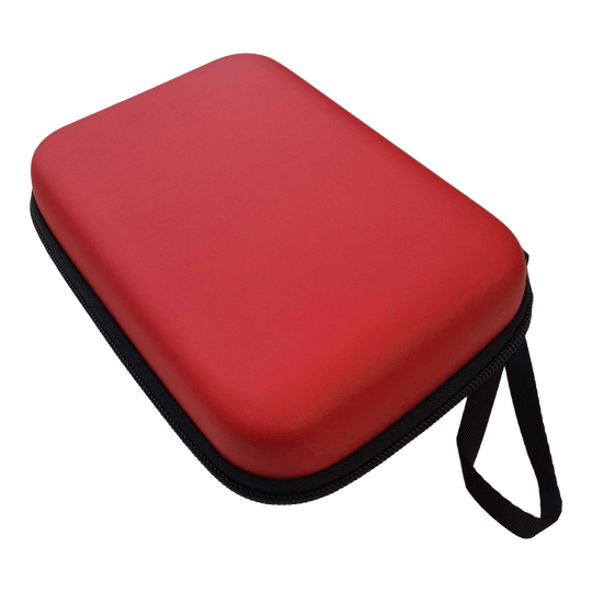 Custodia per freccette McDart System-4 Hier wird ein Dartcase in der Farbe Rot dargestellt. Das Etui kann für den Transport von Darts verwendet werden.