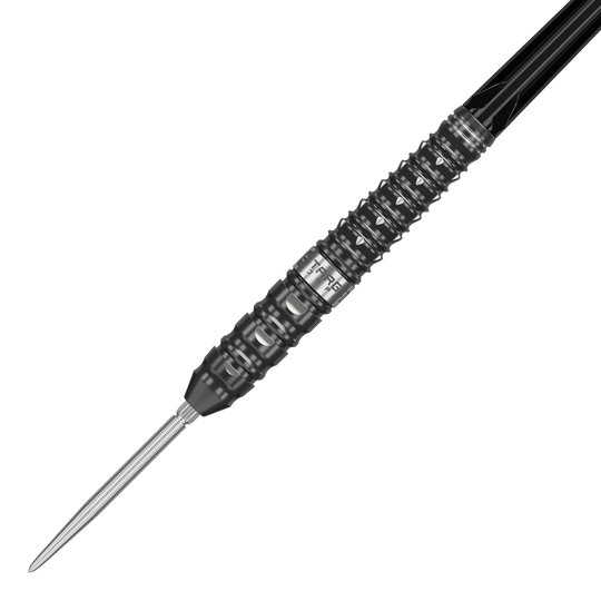 Freccette in acciaio Target Japan Black Marque Eclipse Swiss Point - 23 g Das Bild zeigt die Target Japan Black Marque Eclipse Swiss Point Steeldarts mit einem Gewicht von 23g. Diese hochwertigen Darts sind für Präzisionswürfe im Dartspiel entwickelt.