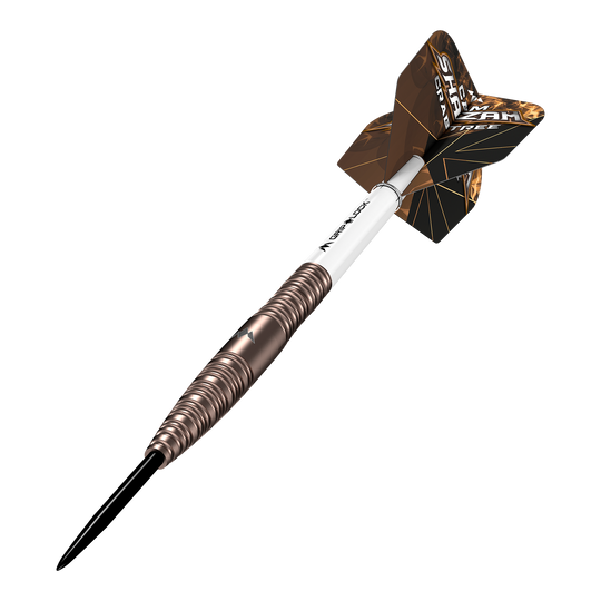 Freccette Mission Cam Crabtree V2 in acciaio al tungsteno al 95% Mission Cam Crabtree V2 95% Tungsten Steeldarts sind auf dem Bild zu sehen. Sie bestehen aus hochwertigem Wolfram und sind speziell für den Dartsport entwickelt.