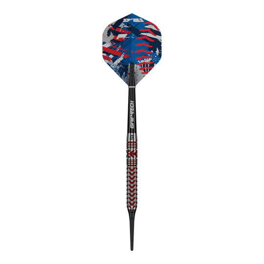Freccette morbide GOAT Curveball - 20 g Hier sieht man die 'GOAT Curveball Tungsten Softdarts - 20g'. Diese Softdarts bestehen aus robustem Tungsten und wiegen 20 Gramm.
