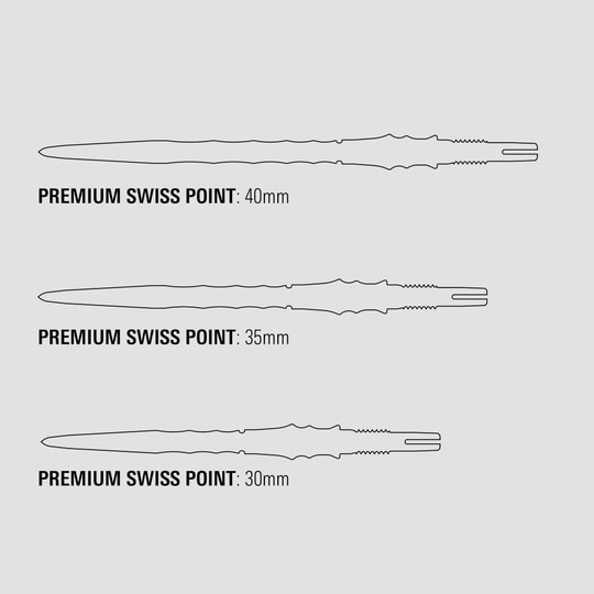 Punte per freccette Target Japan Premium Swiss Point - Argento Die Abbildung zeigt die Target Japan Premium Swiss Point Dartspitzen in Silber. Die Spitzen sind speziell für professionelle Dartspiele hergestellt.
