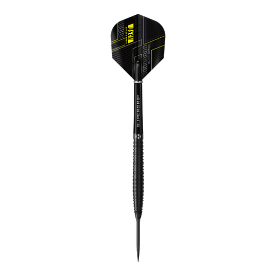 Freccette in acciaio coniche Harrows NX90 Black Edition Quick Point Das Bild zeigt die Harrows NX90 Black Edition Tapered Quick Point Steeldarts. Abgebildet ist das Produkt aus nächster Nähe.