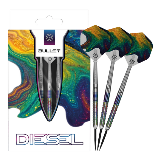 freccette in acciaio Bullet Diesel V2 Dies ist ein Bild der Bullet Diesel V2 Steel Darts. Die Darts sind für den Einsatz beim Steeldart geeignet.