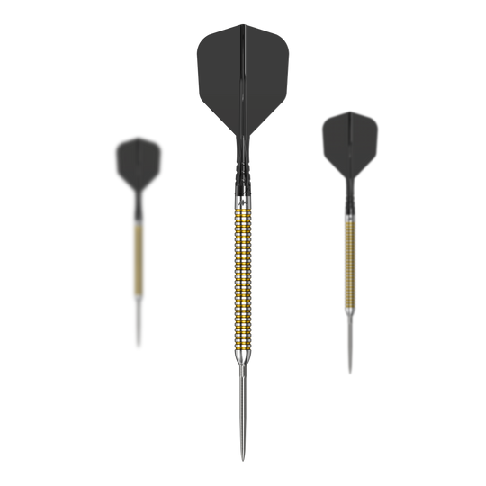 Freccette in acciaio Mission Mike De Decker V2 R2.5 Dies ist ein Produktfoto von Mission Mike De Decker V2 R2.5 Steeldarts. Die Darts werden im Set dargestellt.