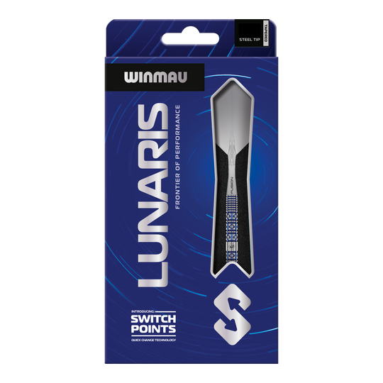 Freccette in acciaio Winmau Lunaris Tapered Switch Point Abgebildet sind die Winmau Lunaris Tapered Switch Point Steeldarts. Diese Steeldarts besitzen ein modernes, abgestimmtes Design für Dartspieler.