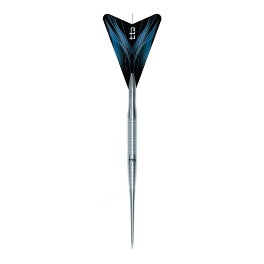 Das Bild zeigt die Caliburn TTD Complete Titanium T3 Silver Steeldarts - 7g. Diese Steeldarts sind aus Titan gefertigt und wiegen 7 Gramm.