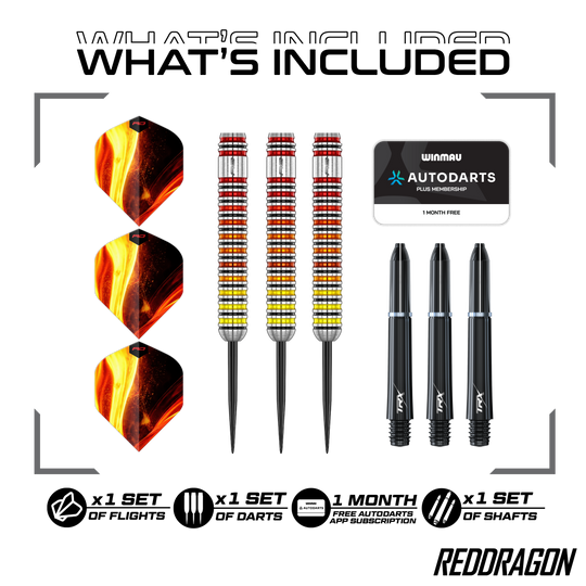 Dardi in acciaio della fornace del Red Dragon Dies ist ein Red Dragon Furnace Steeldart. Der Dartpfeil wird für Präzision und Stabilität beim Spielen verwendet.
