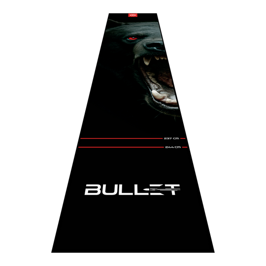 Tappetino per freccette Bullet Shred Hier ist die Bullet Shred Dartmatte abgebildet. Sie schützt den Untergrund und sorgt für ein sicheres Dartspiel.