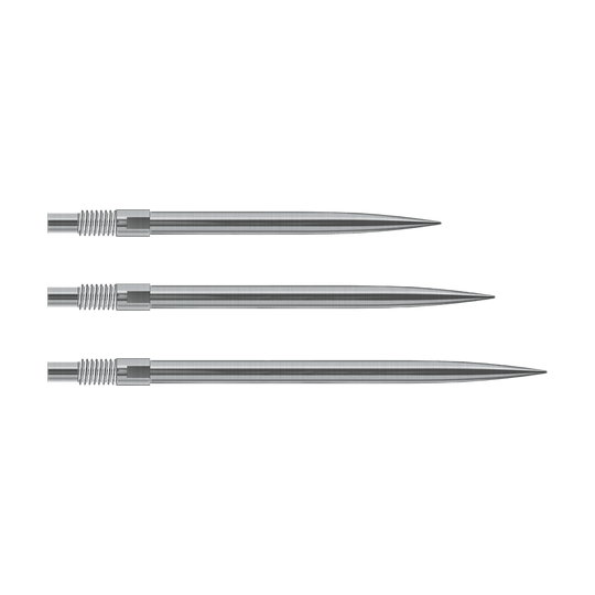 Punte per freccette Harrows Quick Point - Argento Das Bild zeigt silberne Harrows Quick Point Dartspitzen. Sie sind für Dartspieler zum einfachen Wechsel der Spitzen gedacht.