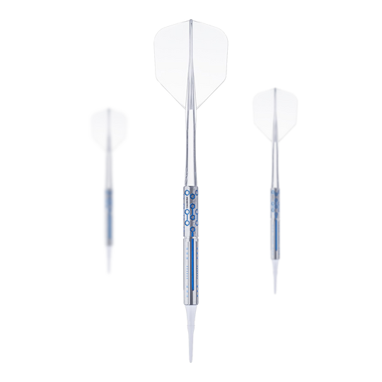 Caliburn Starships Series Demeter Softdarts - 20 g Das Bild zeigt die Caliburn Starships Series Demeter Softdarts mit einem Gewicht von 20g. Es handelt sich um ein Set von hochwertigen Softdarts für präzises Dartspiel.