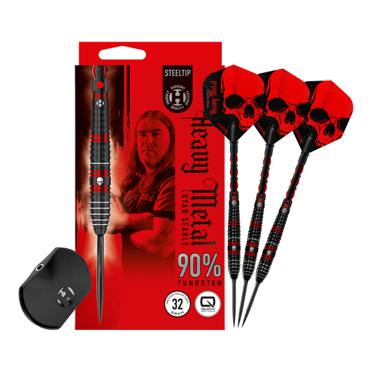 Dardi in acciaio Harrows Ryan Searle 90% Quick Point Abgebildet ist ein Harrows Ryan Searle 90% Steeldarts Quick Point Steeldart. Es handelt sich um einen hochwertigen Steeldart.