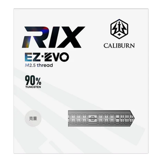 Freccette in acciaio Caliburn Rix EZ-EVO R1 Zu sehen sind die Caliburn Rix EZ-EVO R1 Steeldarts. Diese Darts zeichnen sich durch ihr modernes Design und ihre hohe Qualität aus.