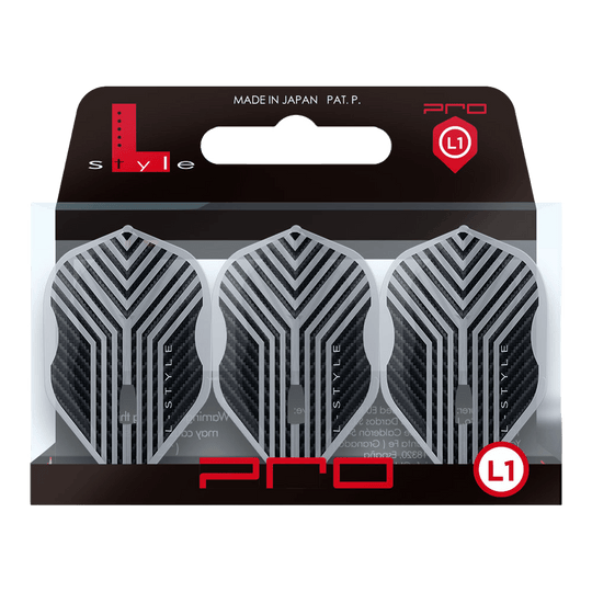 Voli L-Style Arno Merk V1 Clear White L1PRO Mehrere L-Style Arno Merk V1 Clear White L1PRO Flights liegen nebeneinander. Die Formen und Kanten zeichnen sich ab.
