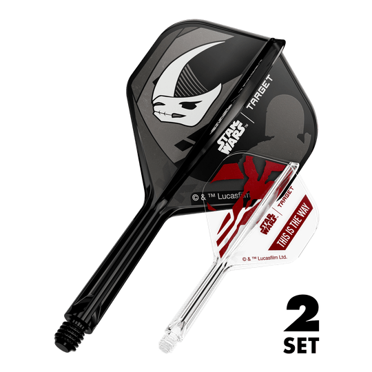 Set Target Star Wars K-Flex Mandalorian No2 Voli Standard Das Bild zeigt das Produkt mit dem Dateinamen 410621_Target_StarWars_K-Flex_Mandalorian_2PackSet_No2_Standard_Flights_26mm_1. Es handelt sich vermutlich um Dartzubehör mit Star Wars Mandalorian Motiv.