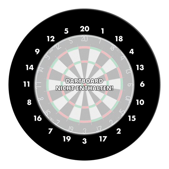 Cornice per bersaglio per freccette con numeri HD - Colori personalizzati Dieses Bild zeigt einen schwarzen Dartboard Surround ohne Logo. Die Zahlen sind im HD-Stil dargestellt.