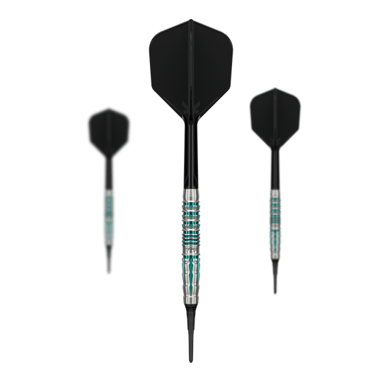 Hier wird das Set der Target Black Marque Pierce Softdarts - 18,5g abgebildet. Das Set eignet sich perfekt für ambitionierte Dartspieler.