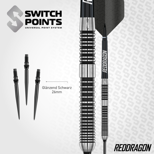 Dardi in acciaio Red Dragon Pegasus Switch Point Die Red Dragon Pegasus Switch Point Steeldarts sind moderne Dartpfeile. Sie eignen sich ideal für anspruchsvolle Dartspieler.