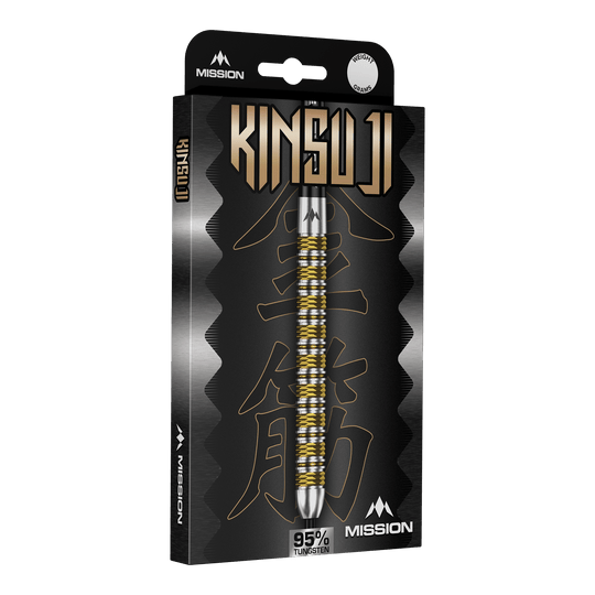 Missione Kinsuji Steeldarts Abgebildet sind die Mission Kinsuji Steeldarts. Der Dartpfeil ist aus nächster Nähe zu sehen.
