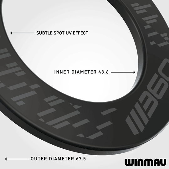 Winmau Blade 360 Dartboard Surround - Nero Auf diesem Bild ist das schwarze Winmau Blade 360 Dartboard Surround abgebildet. Es hilft, Dartpfeile sicher aufzufangen und den Bereich rund um das Board zu schützen.