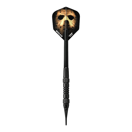 Freccette morbide Bulls NL Thriller in ottone nero - 18 g Abgebildet ist das Produkt Bulls NL Thriller Black Brass Softdarts - 18g. Das Bild zeigt den Softdart in schwarzem Design.