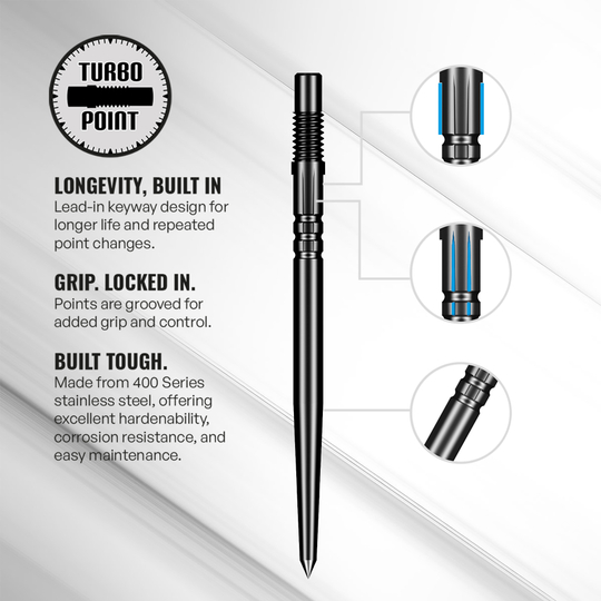 Strumento Shot Turbo Point Abgebildet ist das Shot Turbo Point Tool. Dieses Werkzeug dient zur Montage und Wartung von Dartspitzen.