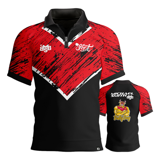 Camicia polo a righe rosse con freccette di Michael Smith Camicia polo a righe rosse con freccette di Michael Smith