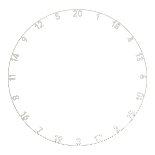 Anello con numero laser tagliato Precise 180 OnePiece Das Bild zeigt eine OnePiece Dartboard Zahlenring in Gunmetal Optik mit Lasercut. Der Zahlenring gehört zur Precise180 Serie.