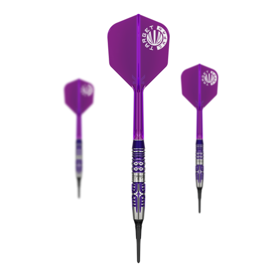 Target Japan Endeavor Kasumi Sato GEN3 Freccette morbide - 19 g Auf dem Bild sind die Target Japan Endeavour Kasumi Sato GEN3 Softdarts - 19g als Set dargestellt. Dieses Set eignet sich für professionelle Dartspiele.