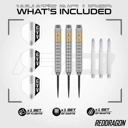 Red Dragon Gian Van Veen Steeldarts in ottone - 21 g Red Dragon Gian Van Veen Steeldarts in ottone - 21 g