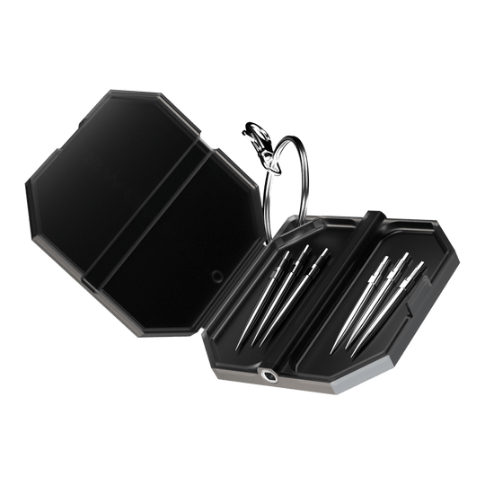 Valigetta portautensili Quick Point Premium di Harrow Abgebildet ist das Harrows Premium Quick Point Tool Case. Es bietet praktischen Stauraum für Dartzubehör.