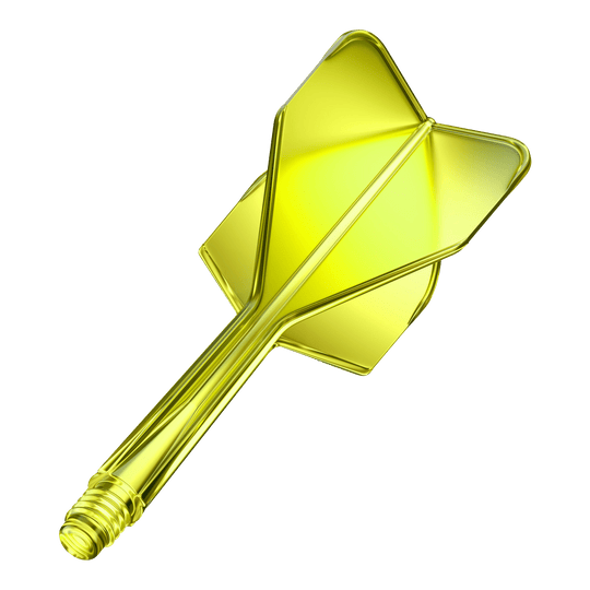 Sistema di alberi di volo GOAT A1R No6 - Giallo neon Das Bild zeigt das Produkt GOAT A1R No6 Flight-Shaft-System in Neon Gelb. Es handelt sich um ein Dart-Zubehör in leuchtender gelber Farbe.