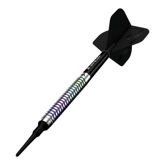 Freccette morbide Mission Mirage - 20 g Mission Mirage Softdarts - 20g wird hier gezeigt. Das Bild zeigt die Softdarts aus nächster Nähe.