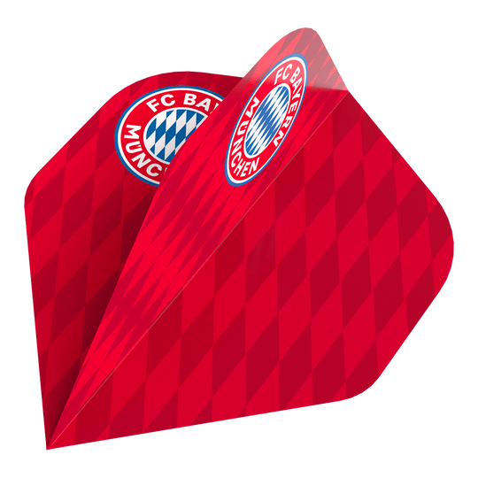 Collezione volo Bulls FC Bayern Monaco - 5 set Das Bild zeigt die Bulls FC Bayern München Flight Collection - 5 Satz. Es sind fünf Flights im Stil des Fußballvereins FC Bayern München abgebildet.