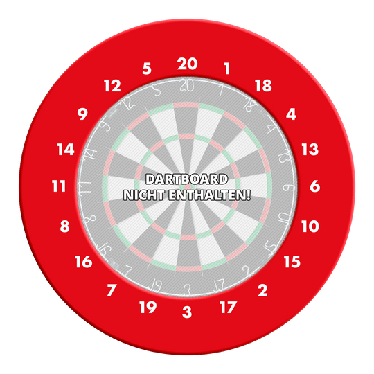 Cornice per bersaglio per freccette con numeri HD - Colori personalizzati Hier ist ein Dartboard Surround in roter Farbe und ohne Logo abgebildet. Die Zahlen sind im HD-Design angebracht.