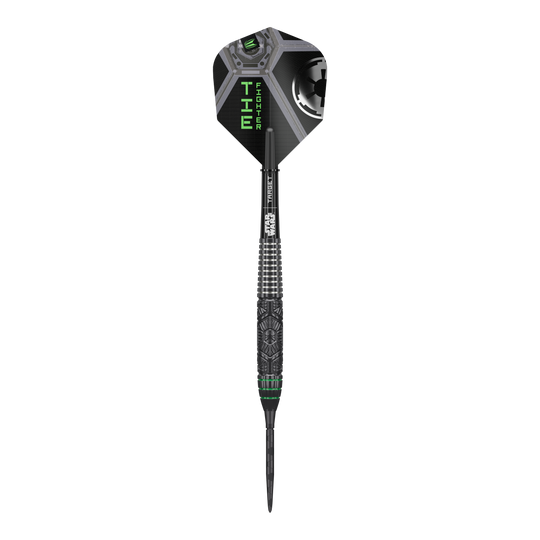 Freccette in acciaio con punta svizzera Target Star Wars Tie Fighter Das Bild präsentiert Target Star Wars Tie Fighter Swiss Point Steeldarts. Diese Darts sind im Design eines Tie Fighters gestaltet.