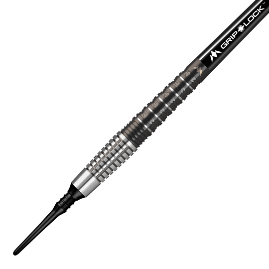 Freccette morbide Mission Makara M2 - 20 g Dies ist der Mission Makara M2 Softdart mit einem Gewicht von 20g. Der Dartpfeil hat ein silber-schwarzes Design mit strukturiertem Griffbereich und einer schwarzen Kunststoffspitze.