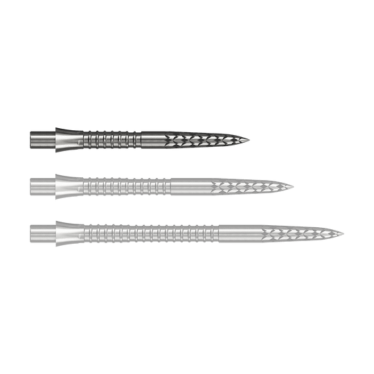 Punte per freccette Mission Caliburn EVO con logo GV - argento Das Bild zeigt eine Steeldartspitze aus Silber mit 26 mm Länge. Dieses Produkt wird durch die Datei M002127_Missoin_Caliburn_EVO_GV-Logo_Steeldartspitzen_Silber_26mm_1 dargestellt.