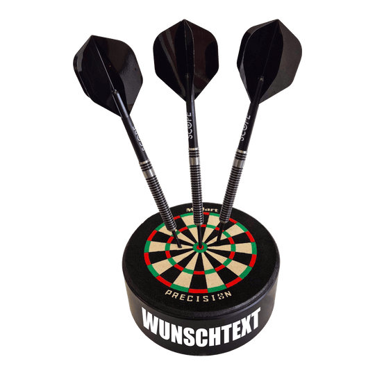 Bersaglio mini McDart Precision con testo personalizzato Hier sieht man ein Produktfoto mit dem Dateinamen 765_McDart_Mini_Precision_Dartboard_Darthalter_1_Impact. Nähere Angaben zum Produkt fehlen.