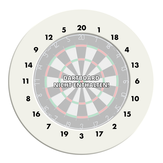 Cornice per bersaglio per freccette con numeri HD - Colori personalizzati Das Foto zeigt einen weißen Dartboard-Surround ohne Logo. Der Dateiname lautet 'DBS-HDOL-weiss_HD_Zahlen_Dartboard_Surround_Ohne_Logo_Wei_1'.