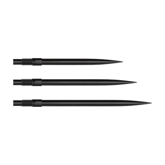 Punte per freccette Harrows Quick Point - Nere Auf dem Bild sind die Harrows Quick Point Dartspitzen in Schwarz zu sehen. Diese Dartspitzen ermöglichen einen schnellen Austausch.