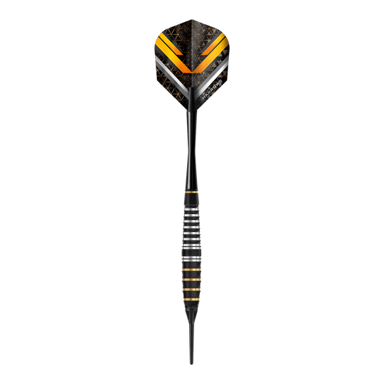 Freccette morbide Vulcan Harrows Das Bild zeigt die Harrows Vulcan Softdarts aus einer anderen Perspektive. Diese Darts sind speziell für das Softdart-Spiel entwickelt.