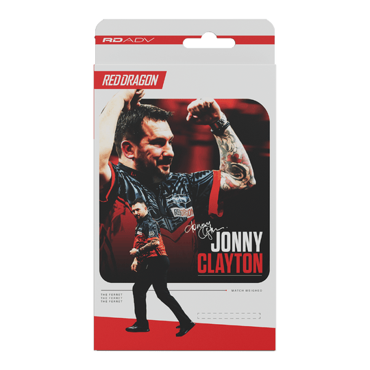 Freccette morbide Red Dragon Jonny Clayton RD-ADV - 18 g Das Bild zeigt die Red Dragon Jonny Clayton RD-ADV Softdarts - 18g. Ein Softdart ist aus einer leicht anderen Perspektive zu sehen.