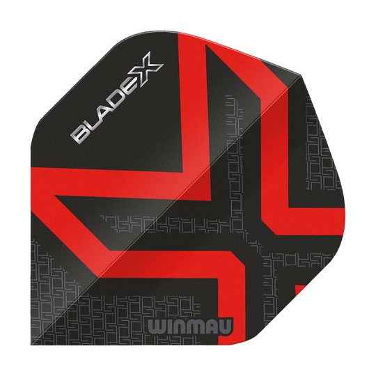 Alette standard Winmau Prism Delta Blade X Metallic Red No2 Dieses Bild zeigt den Winmau Prism Delta Blade X Metallic Red No2 Standard Flight. Der Flight ist in einer roten Metallic-Optik dargestellt.