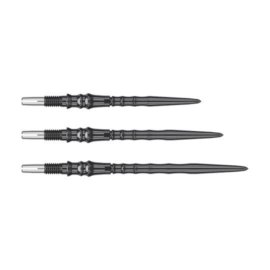 Punte per freccette Target Japan Premium Swiss Point in acciaio - Nere Das Bild zeigt die Target Japan Premium Swiss Point Steeldartspitzen in Schwarz. Die Spitzen sind robust und bieten einen sicheren Halt im Board.
