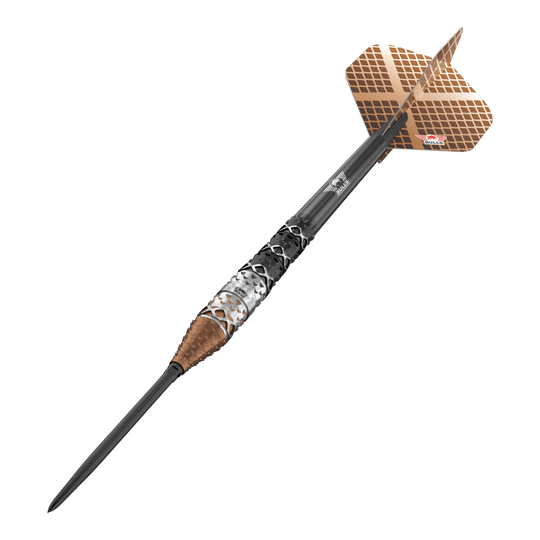 Abgebildet sind die Bulls NL Max Hopp 95% Convertible Points Steeldarts mit innovativem Spitzenwechsel-System. Das Produkt besticht durch Präzision und modernes Design.