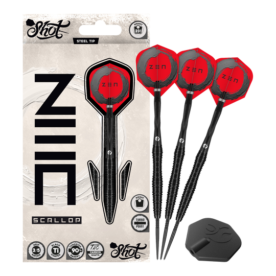 Freccette in acciaio Shot ZEN Scallop Turbo Point - 23 g
