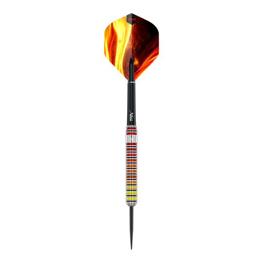 Dardi in acciaio della fornace del Red Dragon Das Bild zeigt einen Red Dragon Furnace Steeldart. Der Pfeil ist für das klassische Steeldartspiel hergestellt.